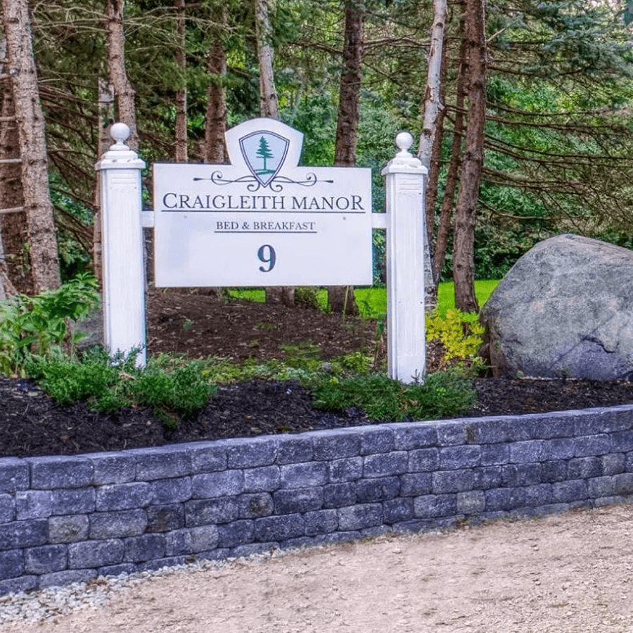 White Monument sign with Craigleith