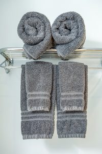 100% cotton spa towels and robes in each room.